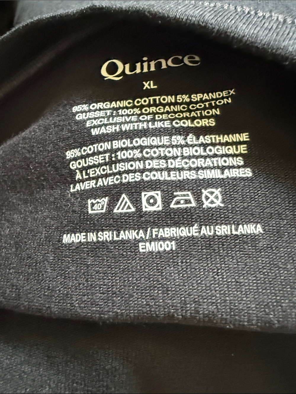 Quince Organic Cotton Boyshort 6 Pack Pairs NEW Black - Picture 2 of 2